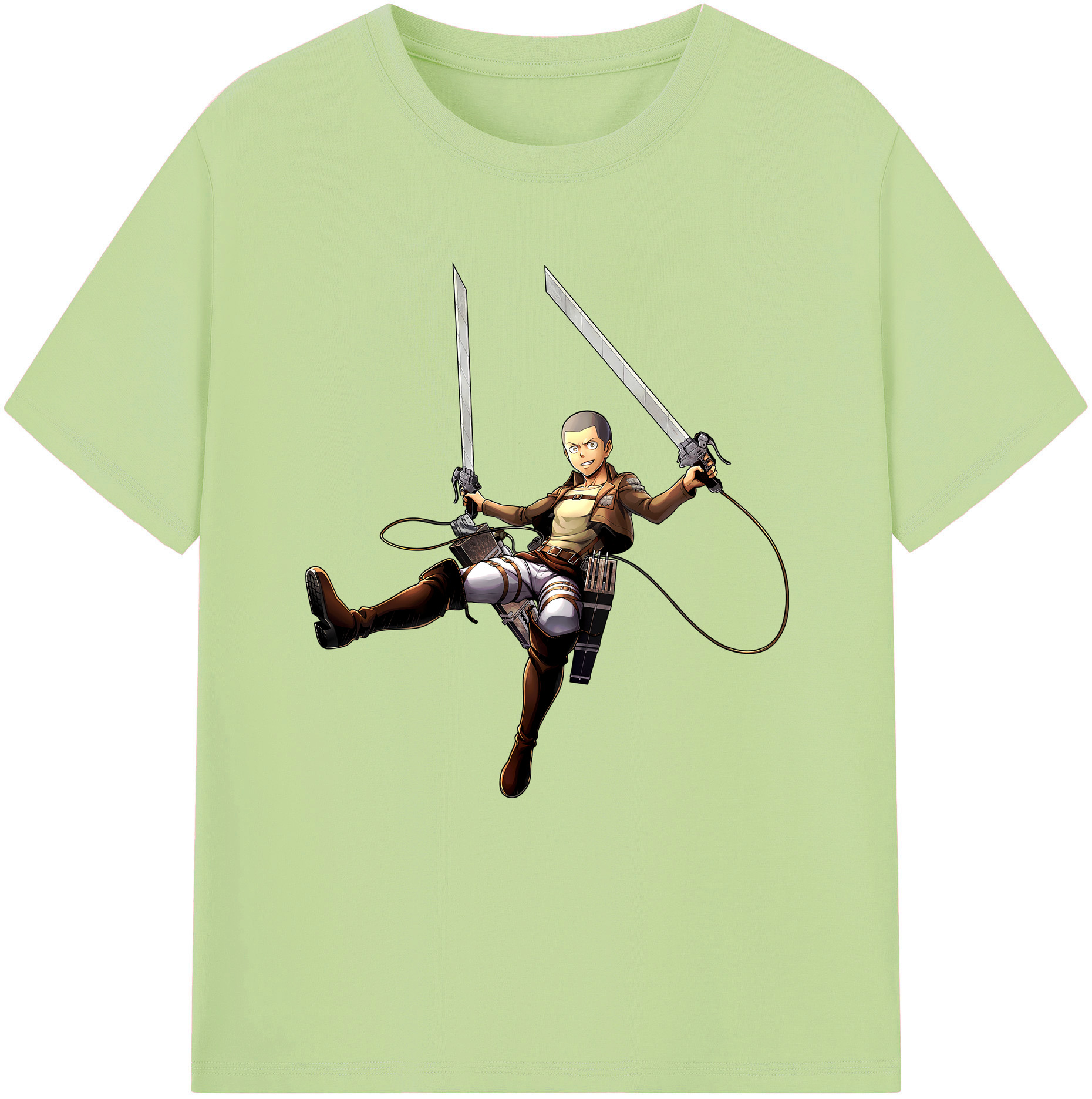 （画像用） 進撃の巨人 コニー·スプリンガー Attack on Titan Connie Springer 綿100％半袖Tシャツ（フロントプリント）